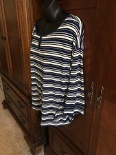 Talbots size L blue/cream Top