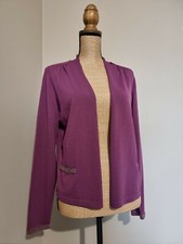 MAYERLINE : SUPERBE GILET CARDIGAN ROSE VIOLET AVEC PERLES PRINTEMPS 