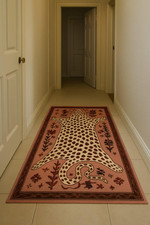 Tapis en laine léopard touffeté à la main : design artisanal fantaisiste