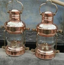 Lot de 2 Pcs 14" Nautique Laiton & Cuivre Ancre Bateau Lumière Lampe à...