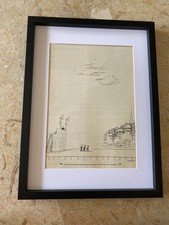 ◕ Cadre Vintage Sous Verre ◕ Dessin de Sempé ◕ 40 X 30 cm ◕ Années 60 ◕ VV