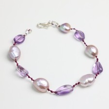 bracelet argent améthystes
