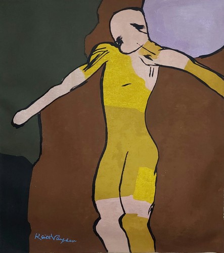Peinture huile abstraite - l'huile,