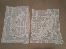 2 rideaux "paon +ange" 60 & 55 cm