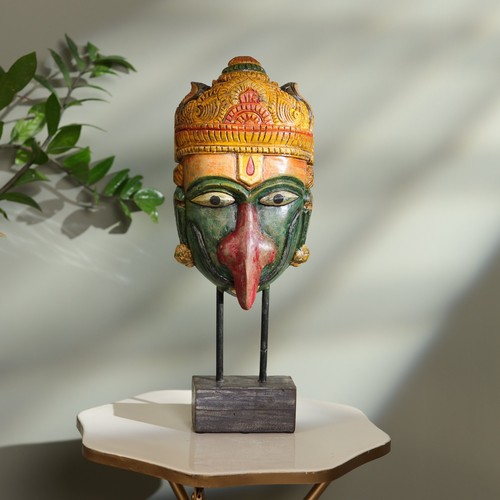 Masque visage garuda bois - masque,