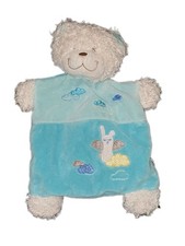 Doudou plat ours bleu Ange