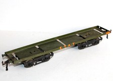 HORNBY O 1/48, LONG WAGON PLAT PLATEFORME 35cm, ETAT, TRANSPORT BOIS CONTENAIR