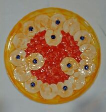 PLAT A TARTE EDW D 32,5 cm BARBOTINE TROMPE L'OEIL TARTE PECHE FRAISE MYRTILLE