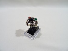 ANCIENNE BAGUE BIJOU ARGENT MASSIF PIERRE CABOCHON SILVER RING