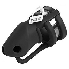 Cage de chasteté homme silicone Cock Lock Birdlocked 11 x 3.2cm Noire