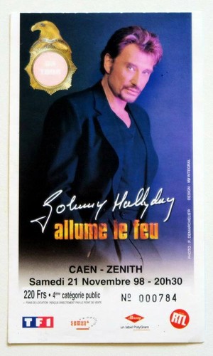 Johnny hallyday billet - billet, ticket