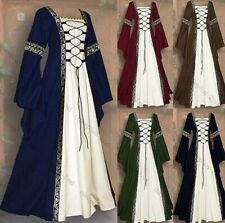 Nouvelle Renaissance médiévale femmes dentelle à manches longues robe Costume DE