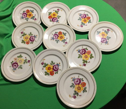 Assiettes plates faïence - 10,