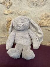 DOUDOU PELUCHE ATMOSPHERA LAPIN GRIS Fourrure SCRATCH NEUF mais sans PLAID 34 cm