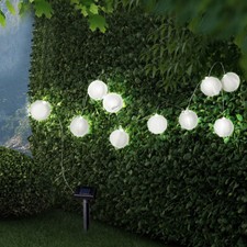 Solaire Lampe Guirlande Lumineuse Lampion Blanc 10x LED Jardin Lampe Décorative