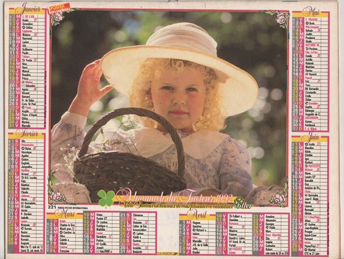1992 calendrier des postes - des,