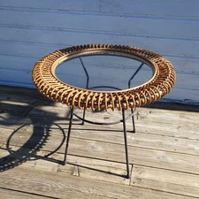 Table Vintage rotin de Janine Abraham Dirk Jan ROL Dlg Audoux Minet Royere