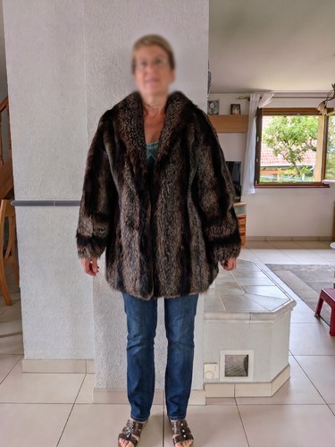 Manteau véritable fourrure - manteau, de