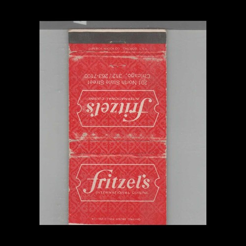 Matchbook cover fritzel - matchbook, fritzel's