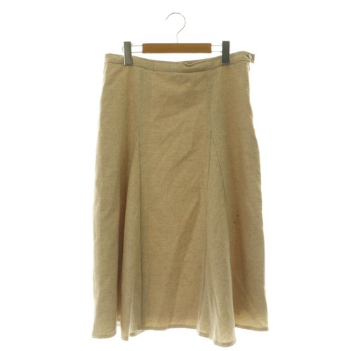 Jupe longue beige évasée - beige,