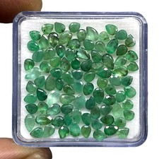 Émeraude Naturel Poire Coupe Lot 11.25 Cts 90 Pièces 3.5mm-5mm Ample Vert Gemmes