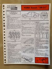 FICHE TECHNIQUE AUTOMOBILE FORD ESCORT XR3I XR3 I
