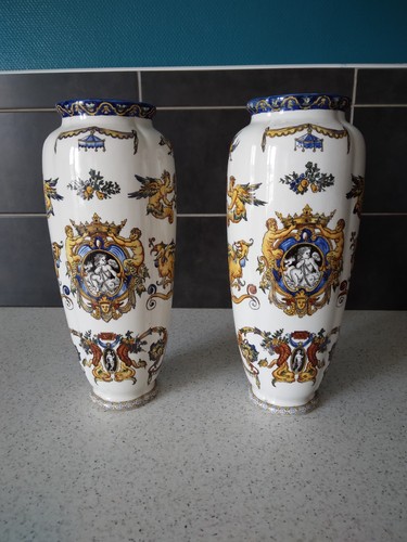 Gien faïence grands vases - faïence:,