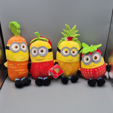 Lot 4 Peluches Minions Plush Carrott Tim Strawberry Bob Tomato Jerry Pineapple