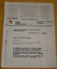 Facture Sotradies Paris Tracteurs  Hache paille pour moissonneuse batteuse 1958