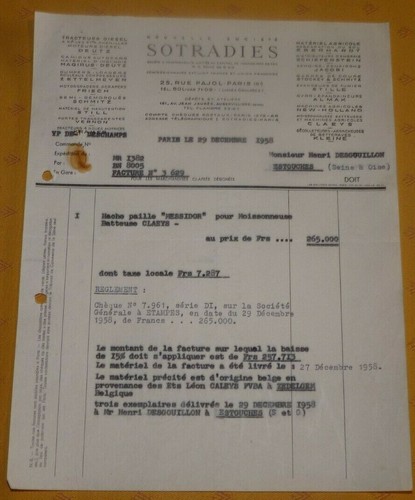 Facture sotradies paris - sotradies,