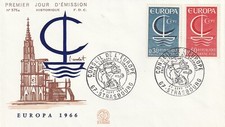 Enveloppe 1er jour 575A 1966 Europa Conseil de l'Europe bleu