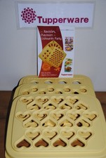 ?TUPPERWARE lot 3 plaques Moule Ravioles Party Rond Coeur Jaune Raviole Livret