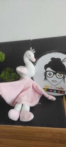 Doudou plat cygne - doudou, rose