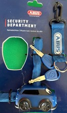 ABUS Antivol Chaîne Vélo Enfant 60cm + Porte-Clés Voiture choisir Bleu ou Rouge