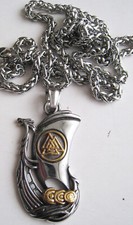PENDENTIF ACIER INOX   DRAKKAR  VIKING    CELTIQUE   BIKER - Ref.129