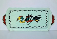 Plat à cake faience de Longwy service Lima céladon vers 1960 style Roland Brice