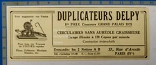 DUPLICATEUR DELPY photocopie 1er prix  Concours Grand Palais   1926 publicité 