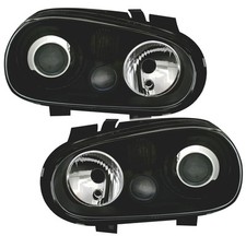 Pour VW GOLF 4 IV 97-03 Phares Noirs Lentille Gauche Droite Antibrouillard