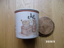 Digoin pot à ail en grès de haute qualité décor campagnard