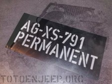 POCHOIR STENCIL MARQUAGE ANTIGEL 2 HOTCHKISS jeep willys m201 ARMEE