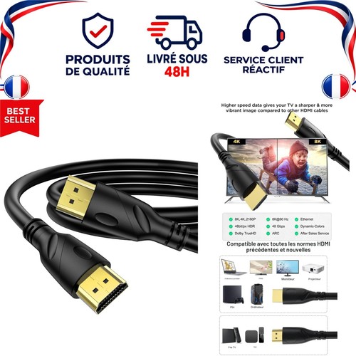 Câble hdmi 2m - hdmi, 8k
