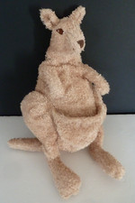 64. DOUDOU PELUCHE IKEA KANGOUROU BEIGE MARRON poche  sans bébé TTBE