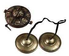 Tingsha ou Cymbales Tibétaines de 75 mm avec Etui en Cuivre -Astamangala # 25777