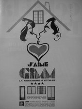 PUBLICITÉ 1968 GIMM J'AIME LA MENUISERIES 4 ETOILES ALUMINIUM FENÊTRES ET PORTES