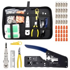 Pince à sertir RJ45, kit doutils réseau avec 20 connecteurs RJ45 Cat7/Cat6a P...