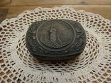Boite souvenir métal argenté vintage / Tour de l'Horloge / Bar de Duc