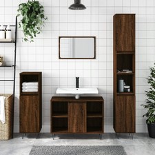 Armoire de Salle de Bain Meuble de Rangement Toilette Bois d'Ingénierie vidaXL