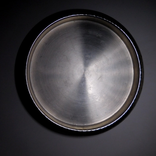 N23 600 round tray silver - round, grey