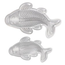  Lot de 2 moules à pâtisserie en aluminium 3D en forme de poisson, moules à