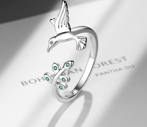 Bague femme oiseau feuille - ✨,